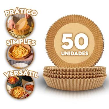 Imagem de Protetor Fritadeira Airfryer 20 Cm Com 50 Papéis Descartáveis - Unyhom