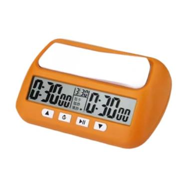 Imagem de EHJRE Relógio de contagem para torneios, temporizador compacto para jogos de tabuleiro, Laranja