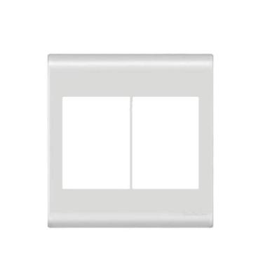 Imagem de Placa Tramontina Espelho Com Suporte Branco Liz, 4x4 6 postos