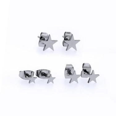 Imagem de Brinco de Aço Trio Estrelas - Convex