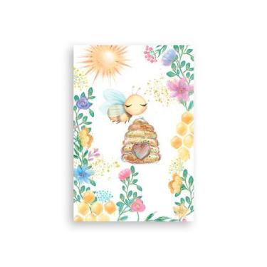 Imagem de Painel De Festa Vertical 1,50 x 2,20 - Abelhinha Colmeia Aquarela Cute