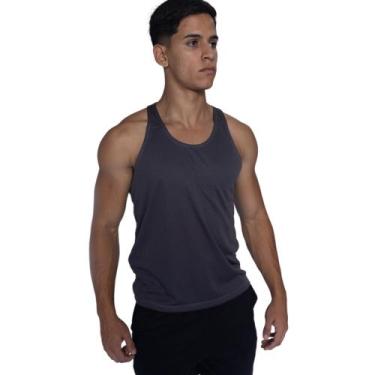 Imagem de Regata Masculina Slim Fitness Básica De Academia Moda Fit - JINKINGSTO