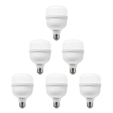 Imagem de Lâmpada LED Super Bulbo 50 W Bivolt Branca Fria Elgin 6 Unidades