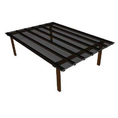 Imagem de Kit Policarbonato Fume 6mm 4,00m x 6,00m - Perfis Naturais - RM Polica