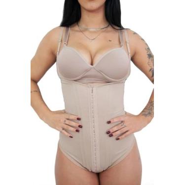 Imagem de Colete Body Modelador 6 Barbatanas Reforçada Colchetes e Fundo - SAGAT