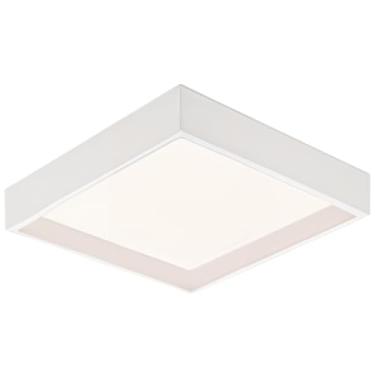 Imagem de Plafon Luminária Painel Quadrado Recuado De Sobrepor 18w Luz Quente
