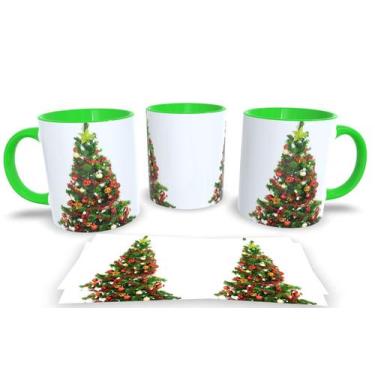 Imagem de Canecas Verde de Porcelana Personalizadas Arvore de Natal - Estampa Su