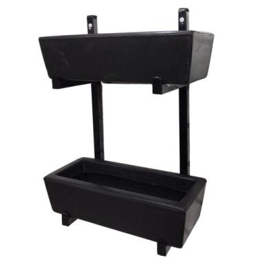 Imagem de Jardim Vertical Prateleira De Ferro Com 2 Jardineiras 37cm Para Planta