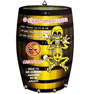 Imagem de Porta Chaves Barril Chaveiro Decorativo em Madeira - Proibido Fumar! -