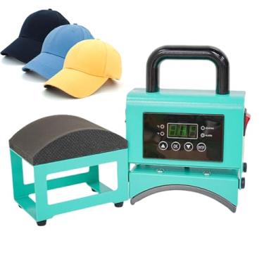 Imagem de KKSOUFX Mini máquina de prensa térmica para chapéus, prensa fácil de boné portátil com placa de aquecimento curva de 8 * 15cm, com controle preciso de temperatura e tempo (32-482°F)