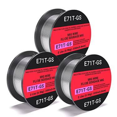 Imagem de Fio Mig de núcleo de fluxo sem gás, aço suave E71TGS 0,035 de diâmetro, carretel de 900 g (pacote com 3 unidades)
