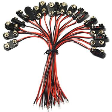 Imagem de LAMPVPATH LampVPath 20 peças 9V I conector de encaixe de bateria 9 volts clipes de bateria conector fivela caixa de plástico
