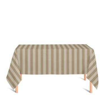 Imagem de Toalha de Mesa Retangular em Tecido Jacquard Bege Escuro (Fendi) Listr
