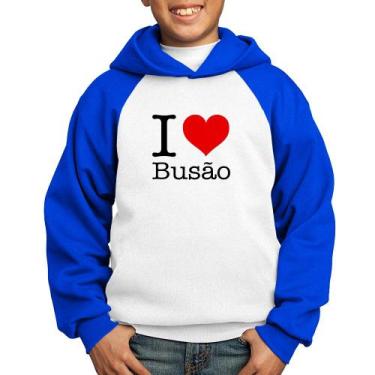 Imagem de Moletom Infantil I love Busão - Foca na Moda, Branco, Azul, 4