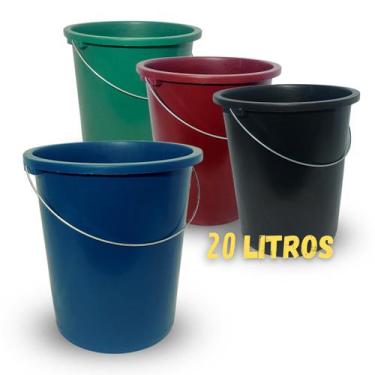 Imagem de Balde Grande Reforçado Plástico Lavanderia Multiuso 30 Lts - VPJ
