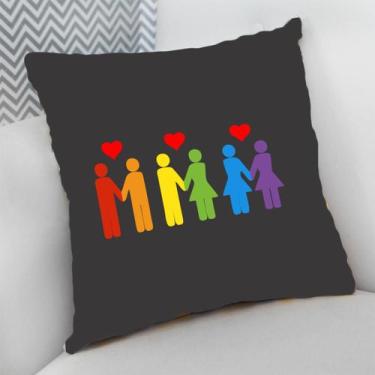 Imagem de Almofada Decorativa Cheia c/ Zíper Coleção Estampas LGBTQIA+ - Deluzz,