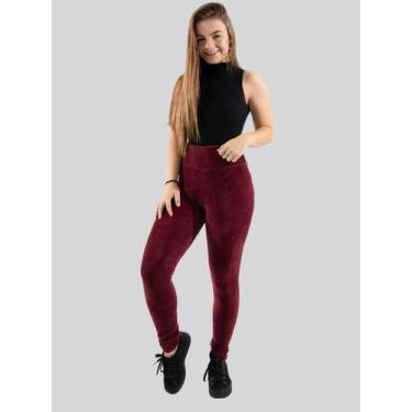 Imagem de Calça Legging Feminina Veludo Cotelê Cintura Alta Outono Inverno RLC M