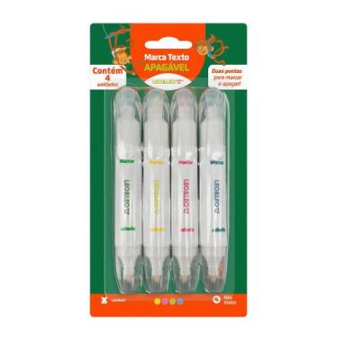 Imagem de Caneta Marca Texto Apagável Blister c/ 4 Cores Leo e Leo - LEO&LEO