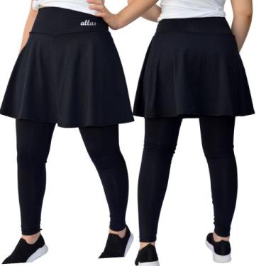 Imagem de Saia Calça Godê Evangélica Moda Fitness Modesta Academia Proteção UV+ 