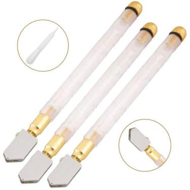 Imagem de 3 Cortador Vidro Espelho Caneta Transparente Riscador Diaman - IDEIAPR