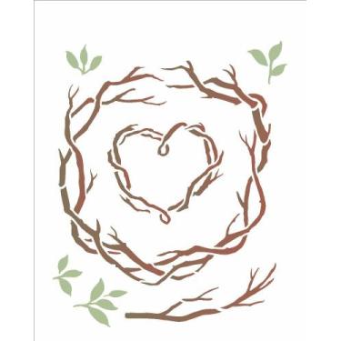 Imagem de Stencil Pintura Pdbrasil Guirlanda de Galhos 3327 20x25 Opa