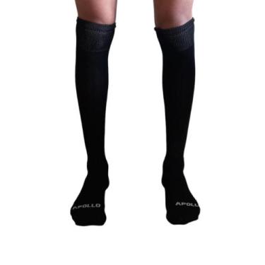 Imagem de Kit 03 Pares Meião Futsal Futebol Profissional Adulto Cano Alto Longo 