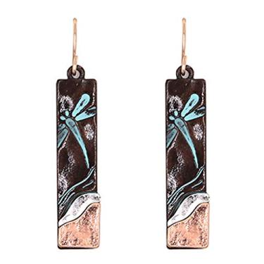 Imagem de DianaL Boutique Brincos de libélula estilo libélula com acabamento em cobre