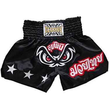 Imagem de Shorts de combate tailandês Muay da FLUORY, shorts de treinamento MMA para artes marciais, luta, luta, artes marciais, kickboxing, roupas, Mtsf03hei, Small