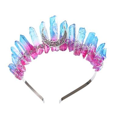 Imagem de AWAYTR Tiara com coroa e tiara de flor, coroa de princesa, flor, floral, tiara para noiva e casamento, One Size, Metal