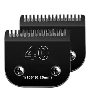 Imagem de 2 peças, 40 lâminas, lâminas para tosar cães, compatíveis com lâminas de tosquiadeira para cães Andis, compatíveis com Oster A5, Wahl km10, lâmina afiada de aço inoxidável