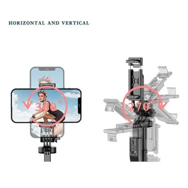 Imagem de Foto Balanceada, Alça Balanceada, Suporte Reforçado Selfie Stick, Armazenamento de 33 Cm, tripé de Viagem para Sessões de Vlog, Transmissão Ao Vivo (Aço inoxidável/ABS)