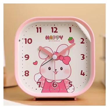 Imagem de LICONG-2020 Despertador super alto, despertador de desenho animado, sem tique-taque com luz noturna, despertador de 10 cm, relógio operado por bateria para cabeceiras de cama, sala de estar, relógios