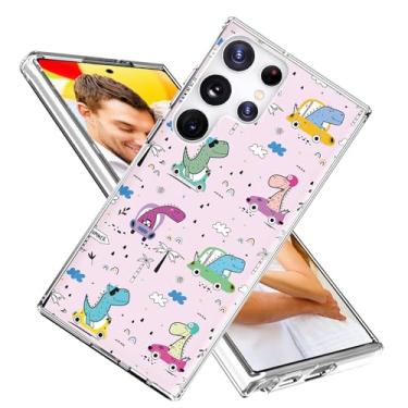Imagem de ARTIOSIT Capa para Galaxy S22 Ultra, capa para Samsung S22 Ultra para meninas, mulheres, homens, à prova de choque, fina, macia, capa protetora de TPU para S22 Ultra, desenho fofo animal dinossauro no