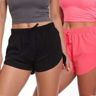 Imagem de Kit 2 Shorts Feminino Tactel Moda Praia Piscina Verão Adulto - MC Digi