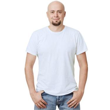 Imagem de Camiseta Branca Lisa Camisa Adulto Blusa Algodão com Poliéster - UseP4