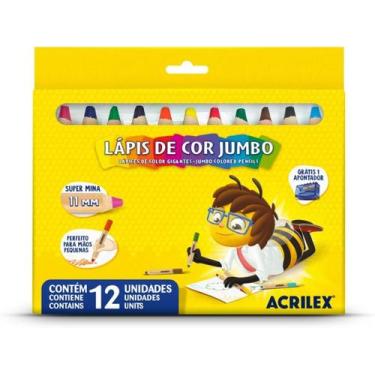 Imagem de Lápis de Cor Jumbo 12 Cores, Acrilex
