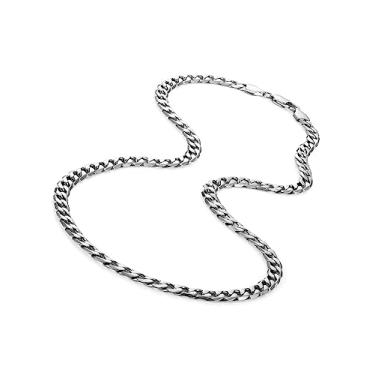 Imagem de Colar de corrente de elo masculino clássico, estilo cubano, prata, preto ou banhado a ouro 24K, corrente de elos de aço inoxidável 316L 48,2 cm, 53,3 cm, 58,4 cm, 66 cm (6, 8, 10 mm de largura), caixa de presente de marca para presente de joias masculinas, 23 Inches, Aço inoxidável, Sem Pedra Precio