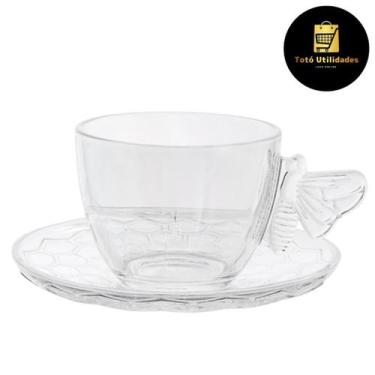 Imagem de Jogo Xícaras Bee Transparente 200ml em Vidro 8 Peças Hauskraft Premium