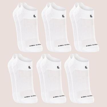 Imagem de Kit 6 Meia Lupo Academia Corrida Cano Curto Baixo Poliamida, Branco, 4