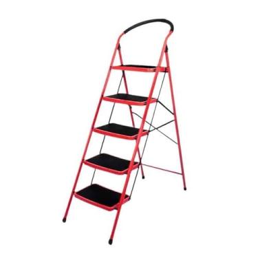 Imagem de Escada dobrável 2/3/4/5 Escada Banqueta Espessada e Alargada Escada Familiar Doméstica Escada Dobrável Multifuncional Interna Banco de degrau dobrável(Red,X-Large)