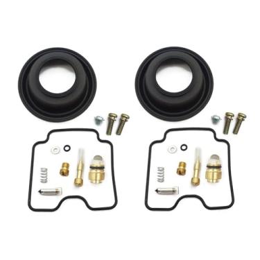 Imagem de Kit de reparo de carburador Parafuso de ar de junta de válvula de agulha com diafragma a vácuo de êmbolo compatível com GS500 2001-2002 GS 500 2001-2002 (2 conjuntos)