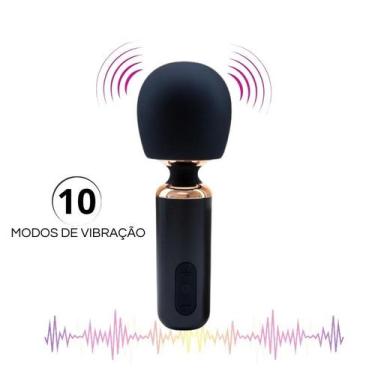 Imagem de Vibrador Varinha Mágica com 10 Modos de Vibração Thunder Coleção Black
