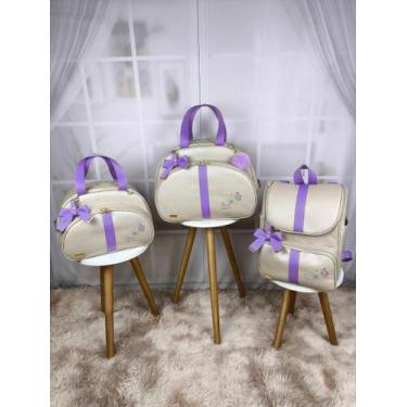 Imagem de KR RK Bolsas Maternidade Mala G, Mala M, Mochila Luxo Eleganc, Bege fi