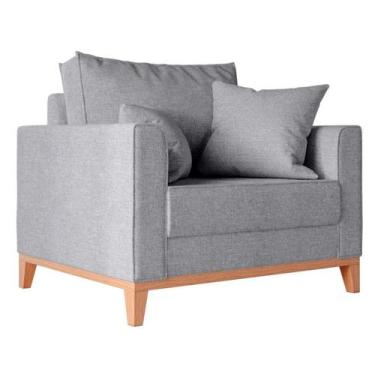 Imagem de Poltrona Beny Com Pés e Base de Madeira - Élpis Móveis - Móveis Roperi