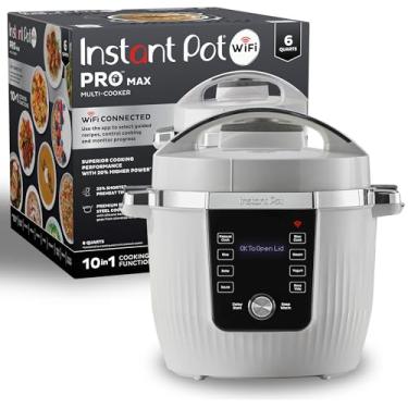 Imagem de Instant Pot PRO Max Wi-Fi Smart Panela de pressão 10 em 1, panela lenta, refogada, vaporizador, aquecedor, panela de arroz, iogurte, sous vide, padeiro, NutriBoost, inclui aplicativo com mais de 2.000