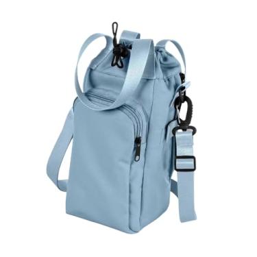 Imagem de Vaveren Bolsa de crossbody de suporte para garrafas de água com alça de alça de ombro bolsa de tipóia de garrafas de água para corrida de camping de viagens, Azul