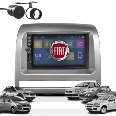 Imagem de Kit Central Multimídia Moldura 2 Din Mp5 Bt Espelha Dvd Fiat Palio Strada Weekend Siena Idea