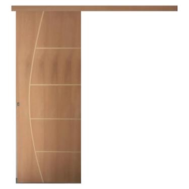 Imagem de Porta de Correr Completa Com Kit 210x80 Frisada