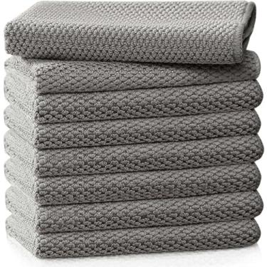 Imagem de EubooTree Toalhas Barista Pacote com 8, Panos de Limpeza de Café de Microfibra para Máquinas de Expresso, Varinhas a Vapor e Bancadas – Acessórios Essenciais para Café, 30,5 x 30,5 cm, Cinza