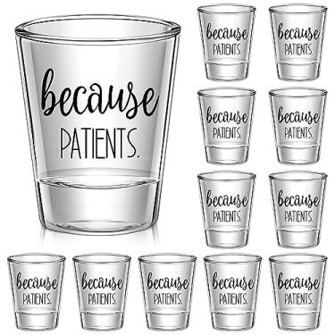 Imagem de Pinkunn 12 peças de copos de shot de enfermeira engraçados 50 ml fofos e engraçados presentes de Natal para mulheres ou homens, técnicos de farmácia, presentes para estudantes de enfermagem, graduação, festa de dia de enfermeiras (paciente)